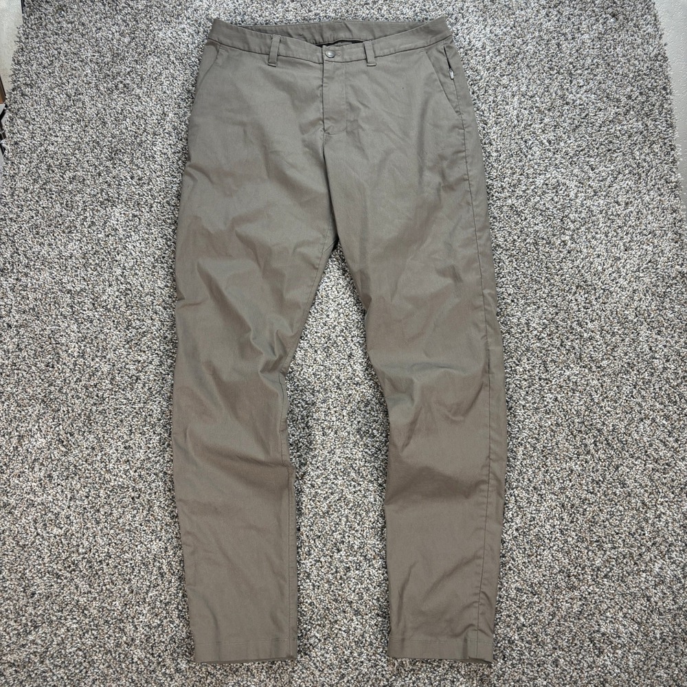 Lululemon Men's 32 Pants Commission Slim Fit Olive Khaki Chino Trousers LM5912S